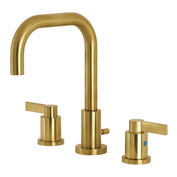FSC8933NDL NuvoFusion Widespread Bathroom Faucet W/ Brass Pop-Up, Brass